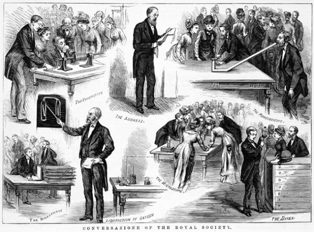 Robert Ellery, Government Astonomer & President of the Royal Society of Victoria, giving the address to the annualConversazione, Australian Sketcher, 11 September 1860Source: State Library of Victoria